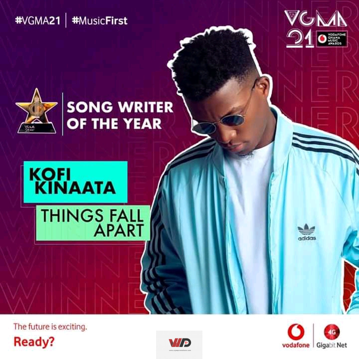 VGMA 2020: Kofi Kinaata Sets Record By Winning Songwriter For The 3rd Time